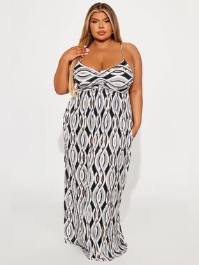 Plisse Printed Maxi dress